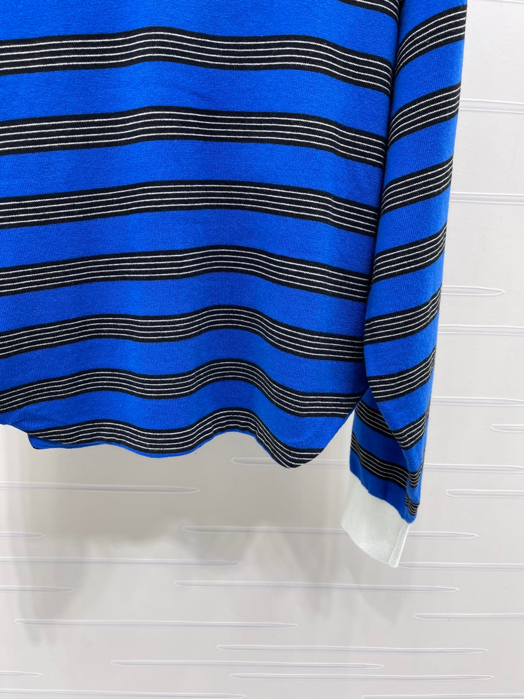 CE 26S Striped Polo Shirt Triomphe Embroidery Blue Black Wool 420994