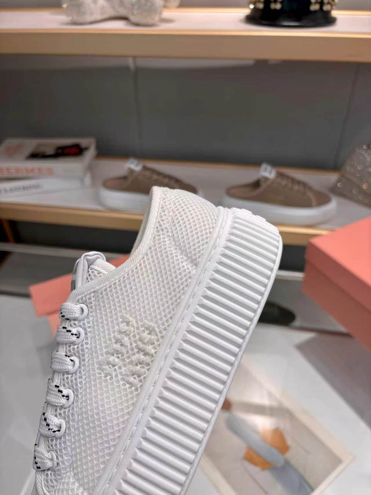 Miumiu 26s Sneaker 45mm White Mesh Fabric
