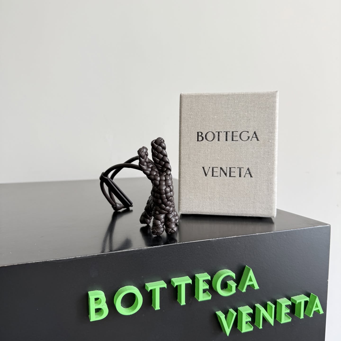 BV Rabbit Charm Intrecciato Leather