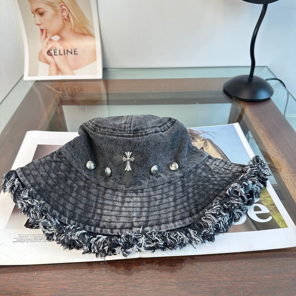Chrome Hearts Denim Wash Bucket Hat 514945