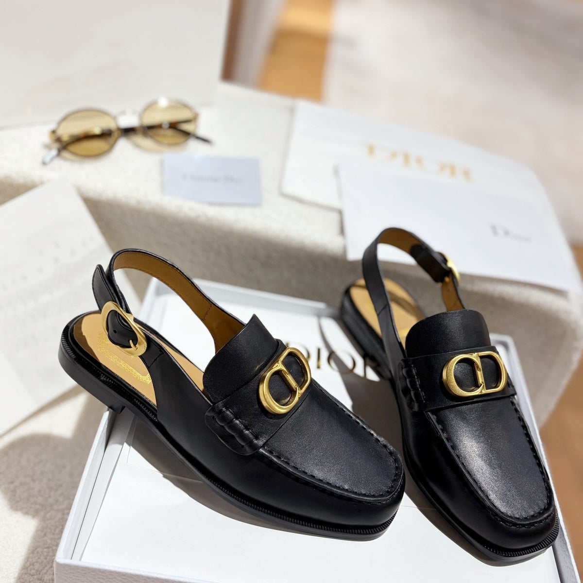 CD Shoes Slingbacks Custom Premium Black Leather 157552