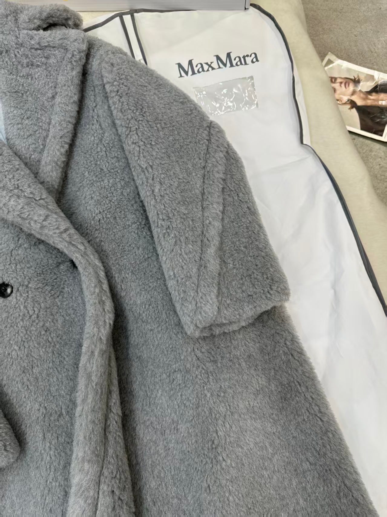 Max Mara Teddy Bear Icon Coat Grey