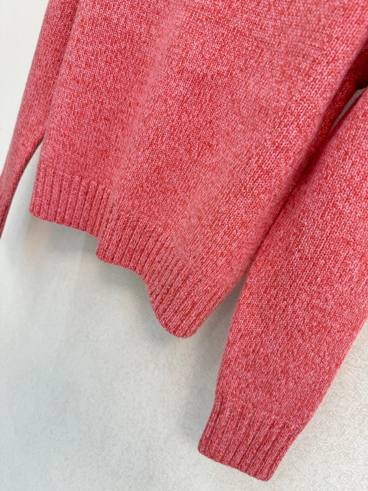 CC 26S Sweater Gold Logo Crystal Buttons Pink Wool 436269
