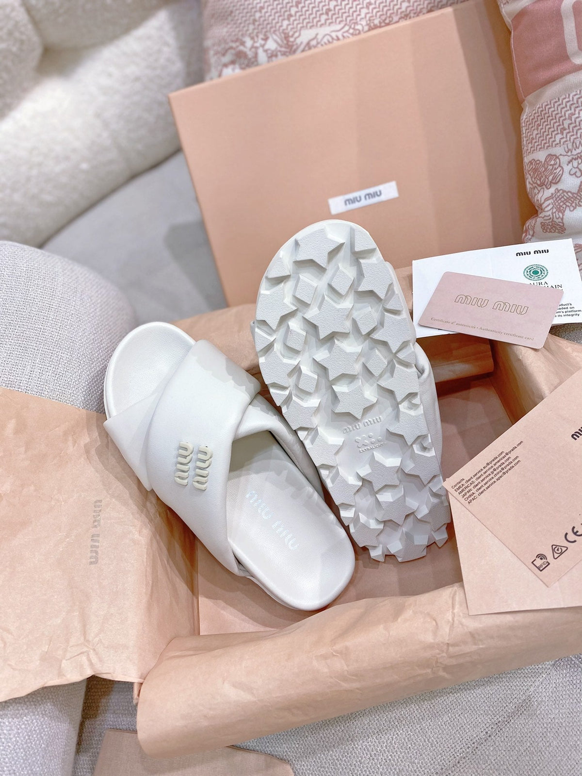 Miu Miu 2026 Criss-Cross Straps Sandals Lambskin 155458