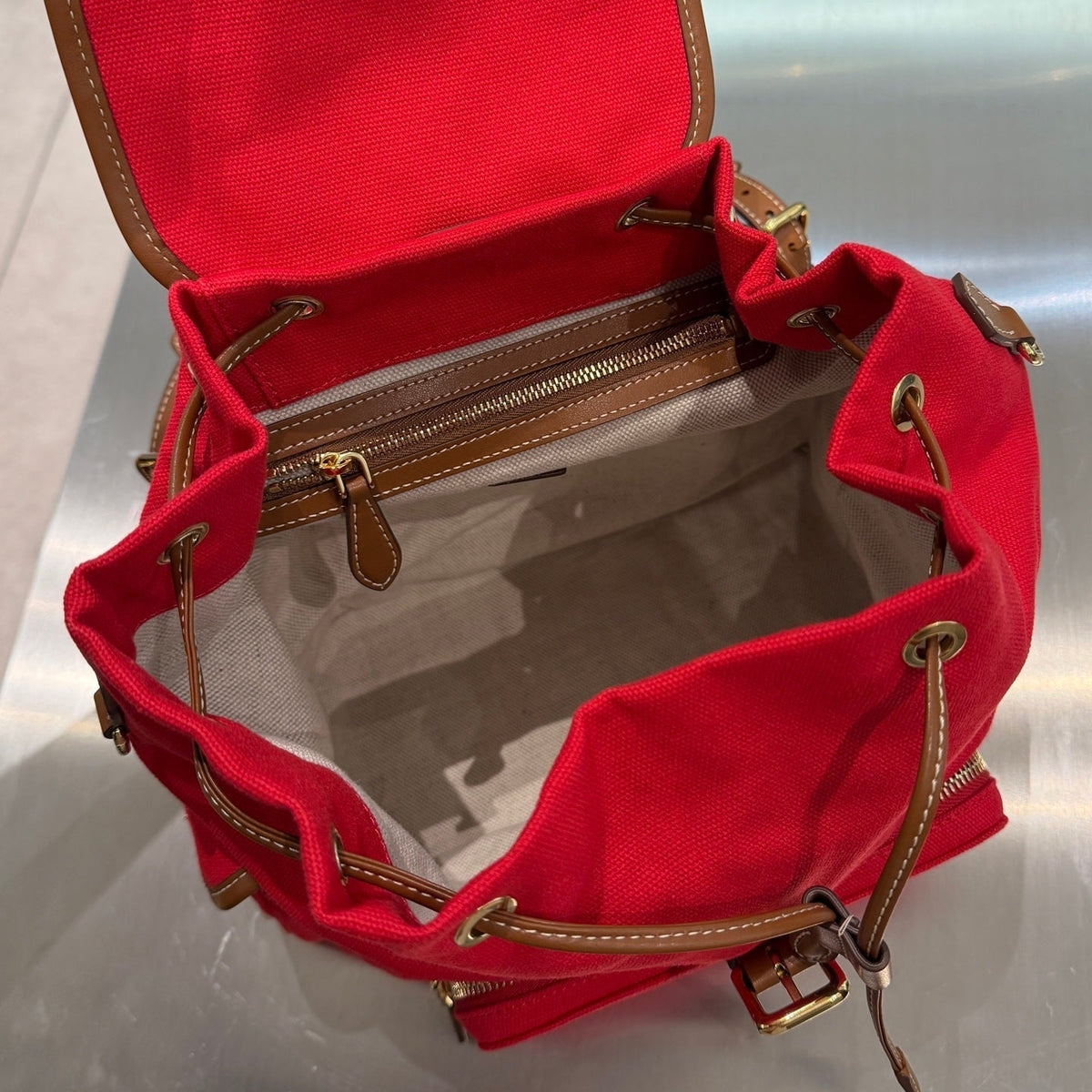 MiuMiu 2026 Aluminum Backpack Bag 30cm Canvas