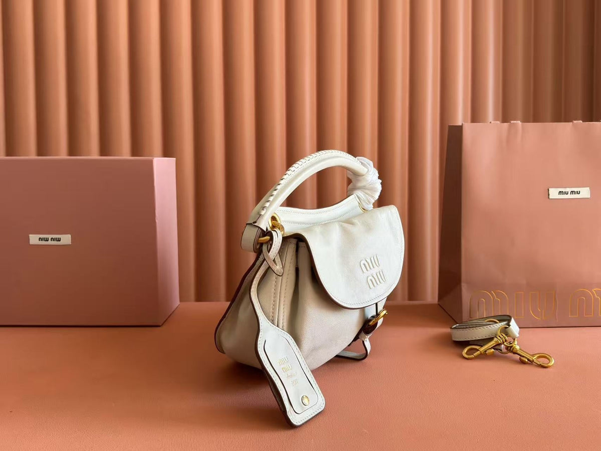 MiuMiu 2026 Rendez-vous Bag 26 Chalk White Leather