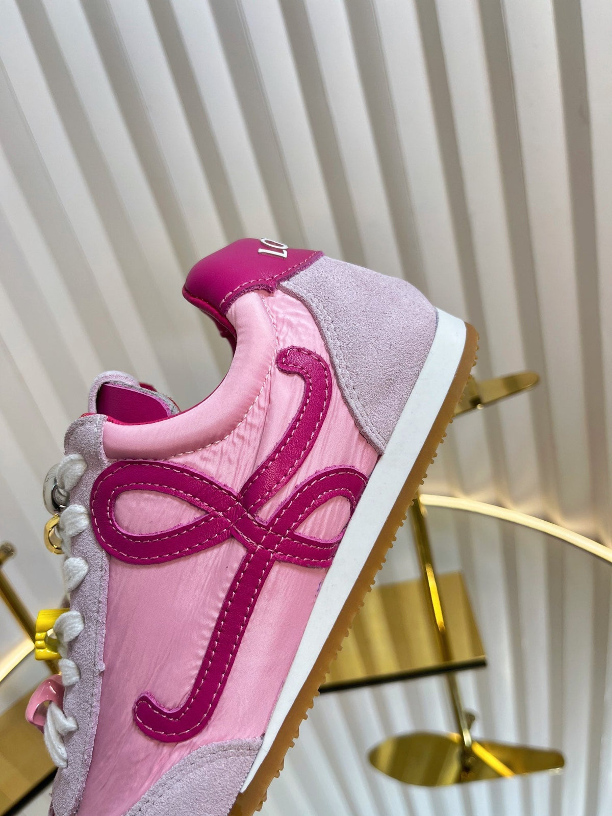 Loewe 26S Runner 2.0 Sneakers in Pink Suede and Fabric