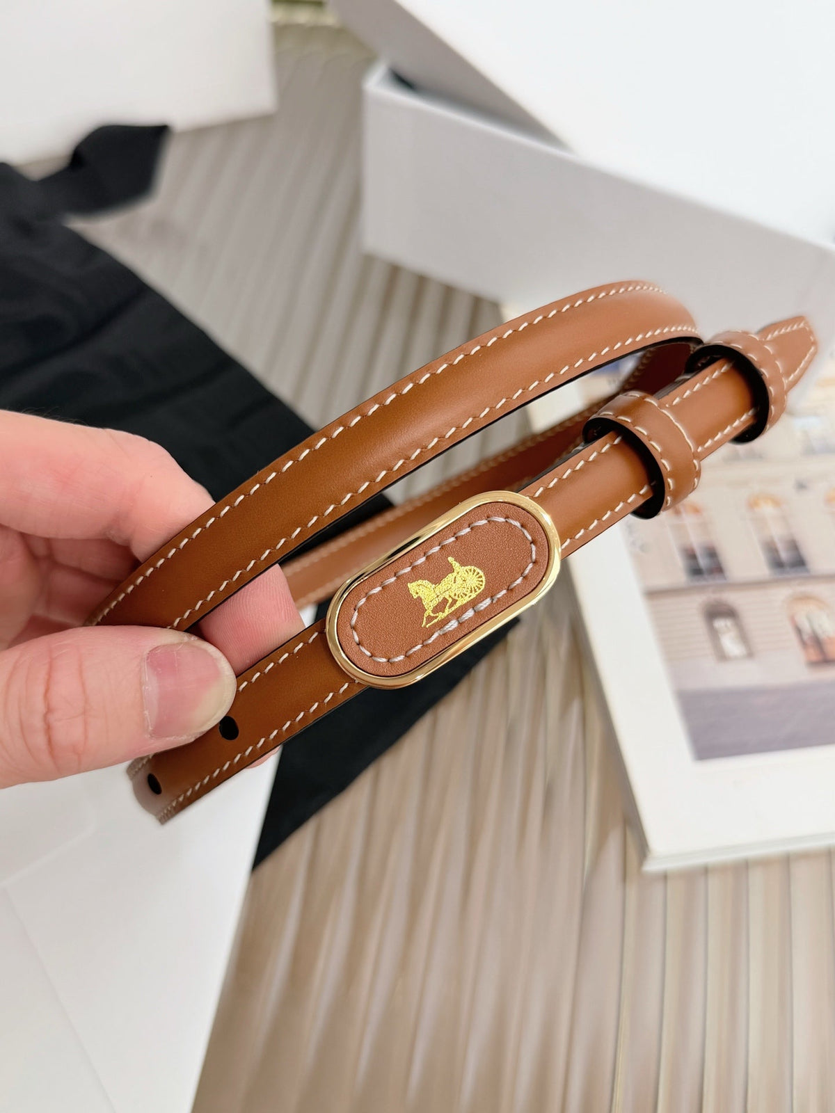 CE 26S Sulky Belt 13mm Oval Horse Carriage Buckle Taurillon Leather 218709