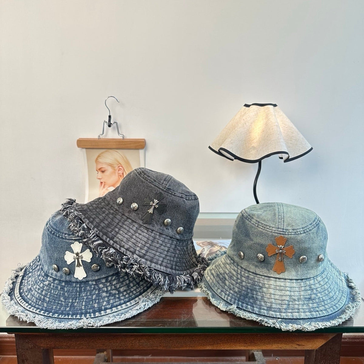 Chrome Hearts Denim Wash Bucket Hat 514945