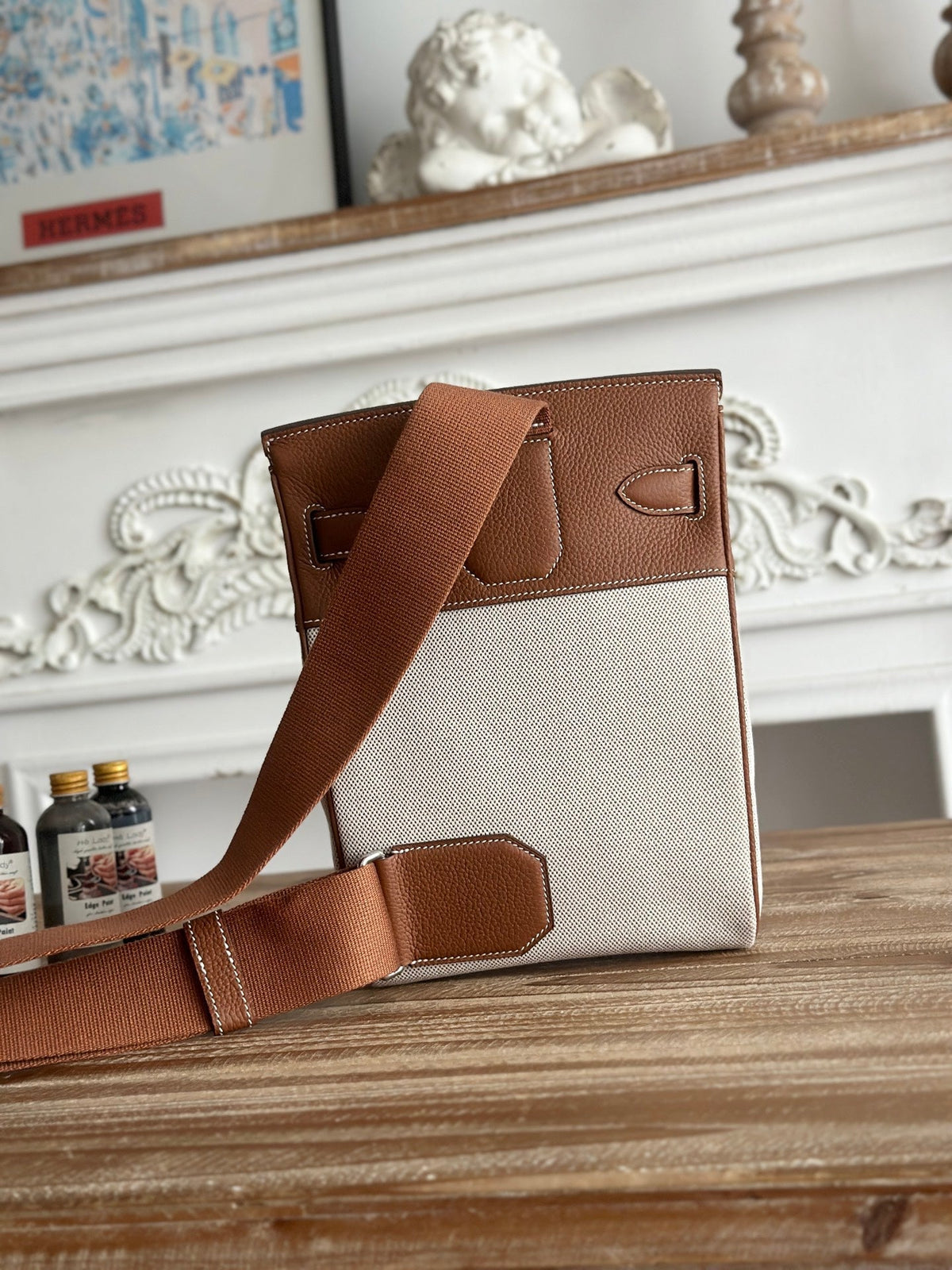 High-end Hermes 2026 Hac a Dos Bag 26cm Canvas/Togo Calfskin