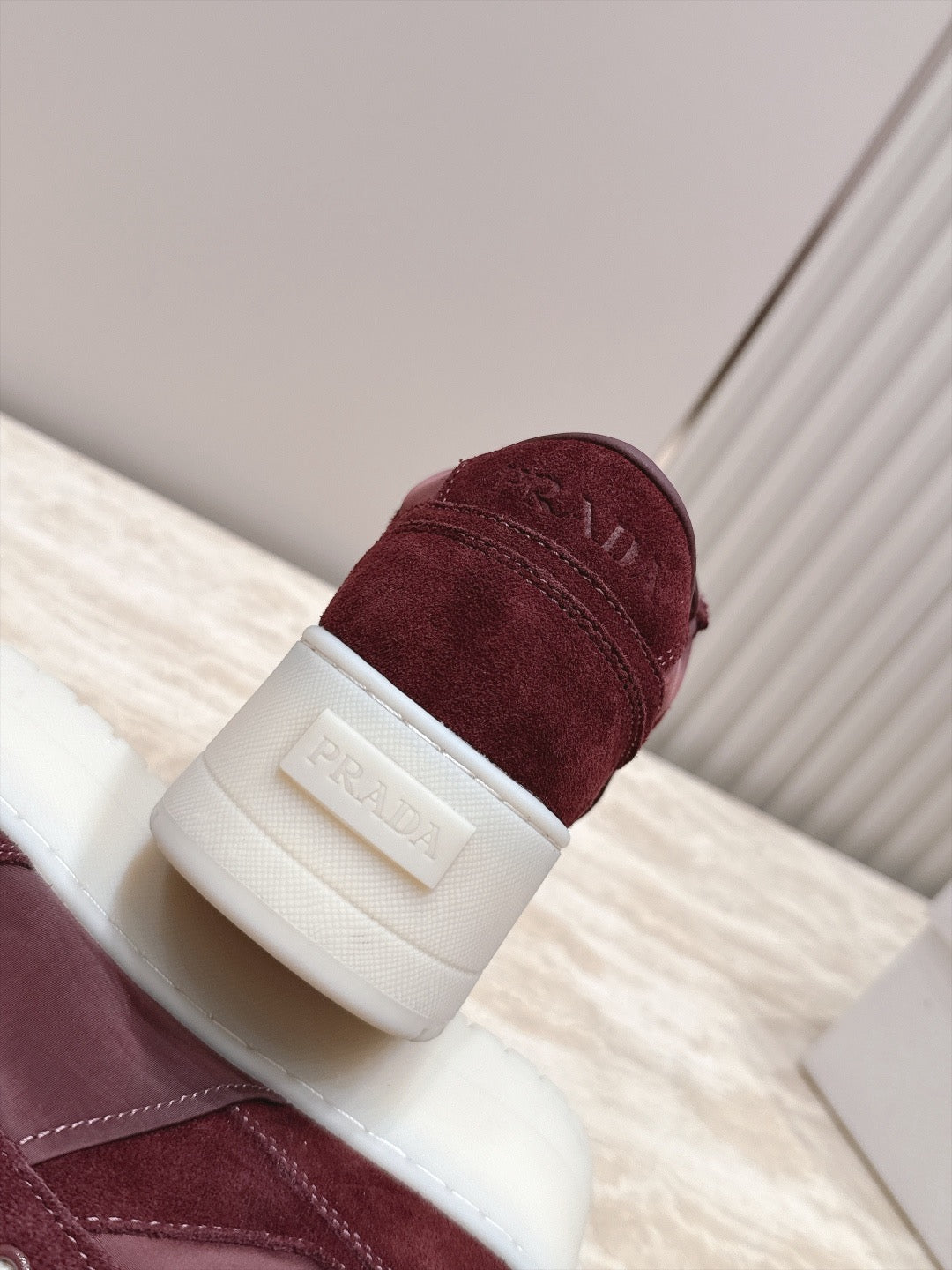 Prad 26s Downtown Sneakers Burgundy Re-Nylon Suede