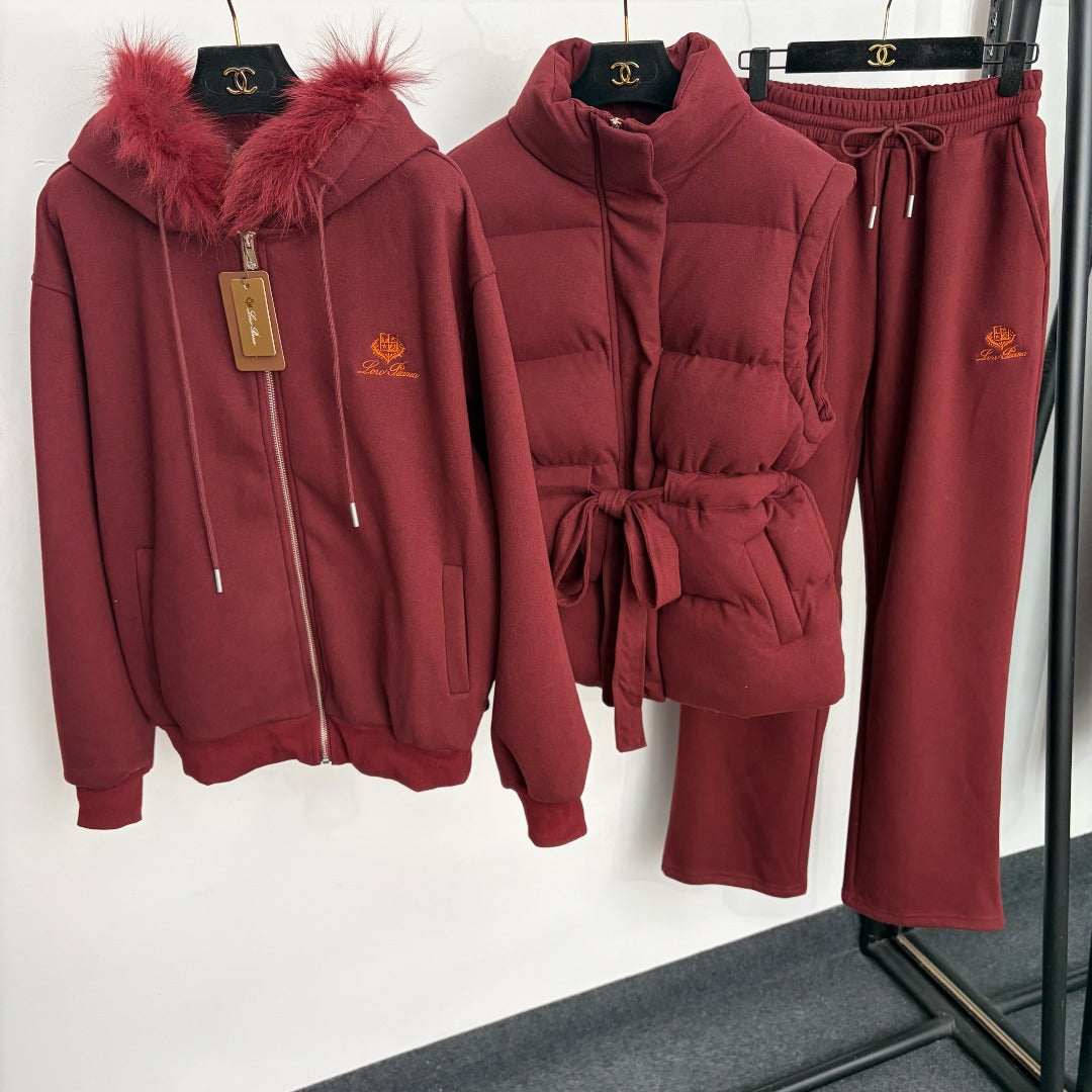 LP 26s Three-piece Fur-trim Hooded Tracksuit 990