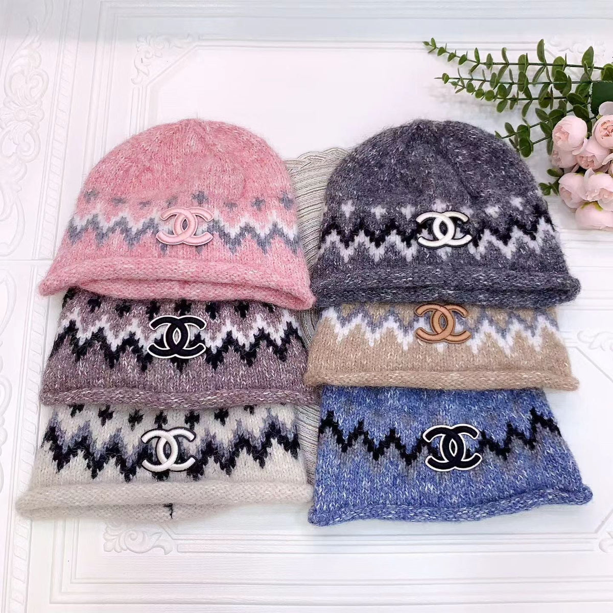 CC 26FW Double C Logo Knit Beanie Multicolor 518016