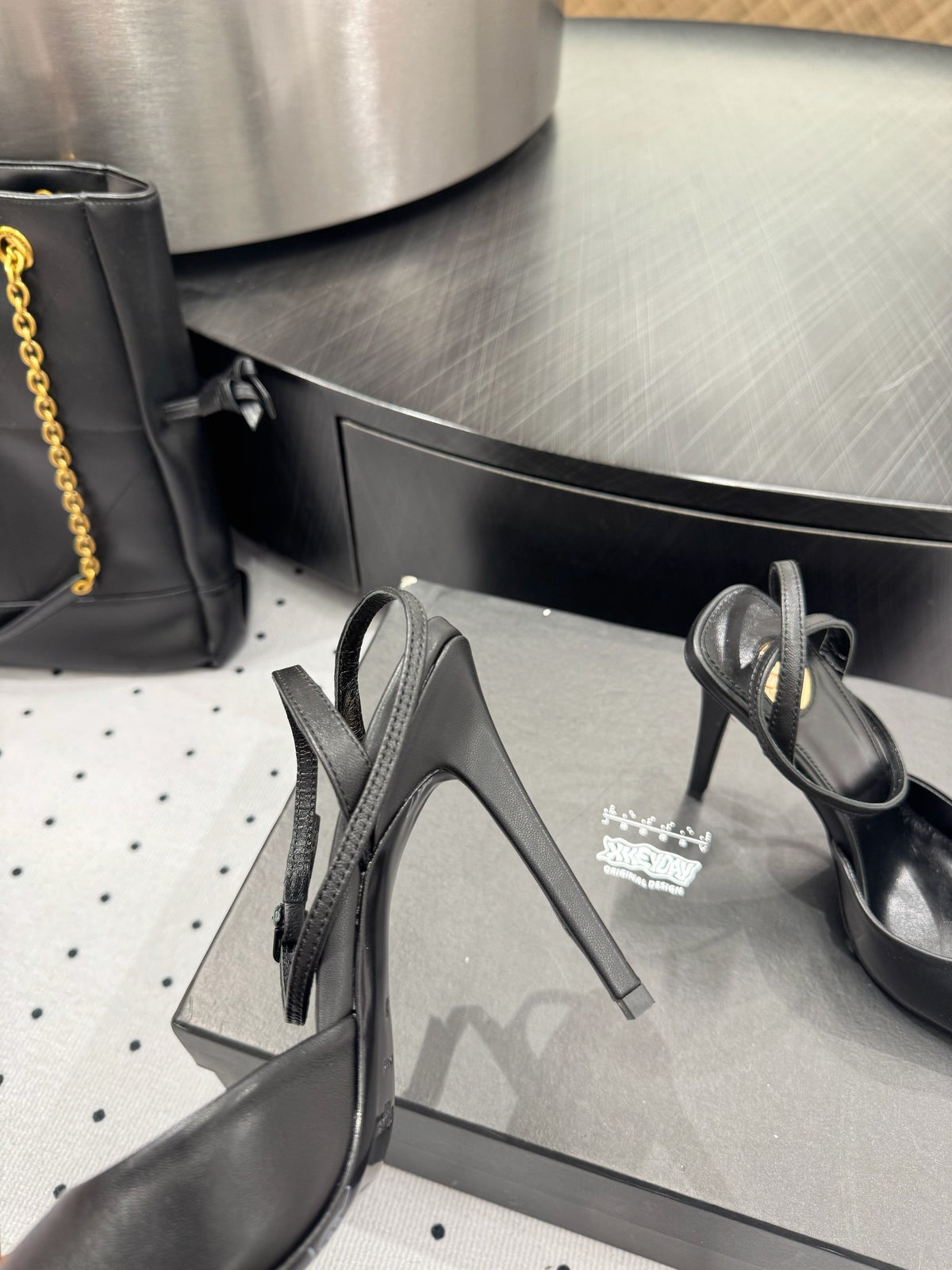 YSL 26S Square-Toe High Heels 105 Mm Black Calfskin