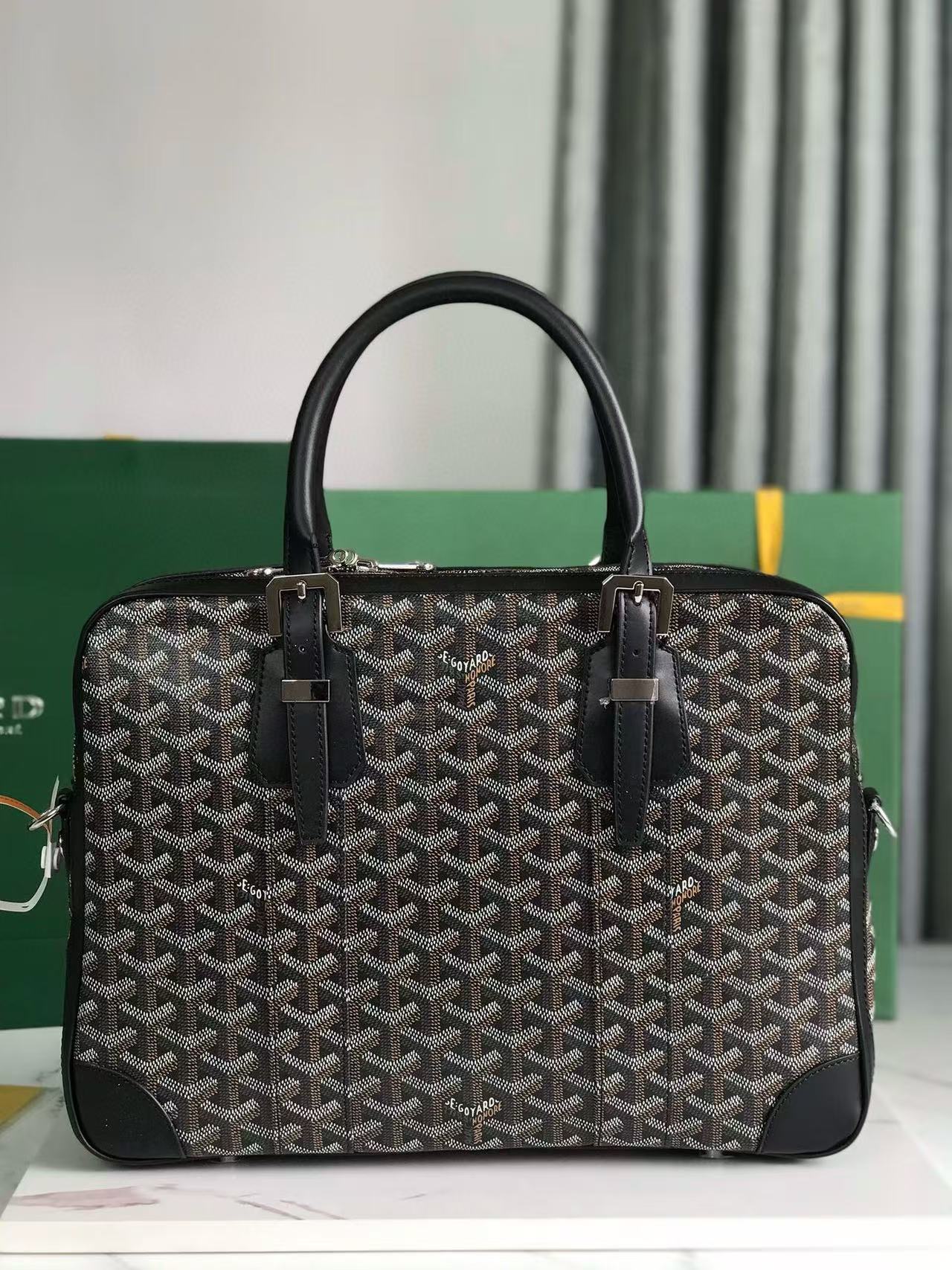 Goya Black Diplomat Briefcase Business Handbag