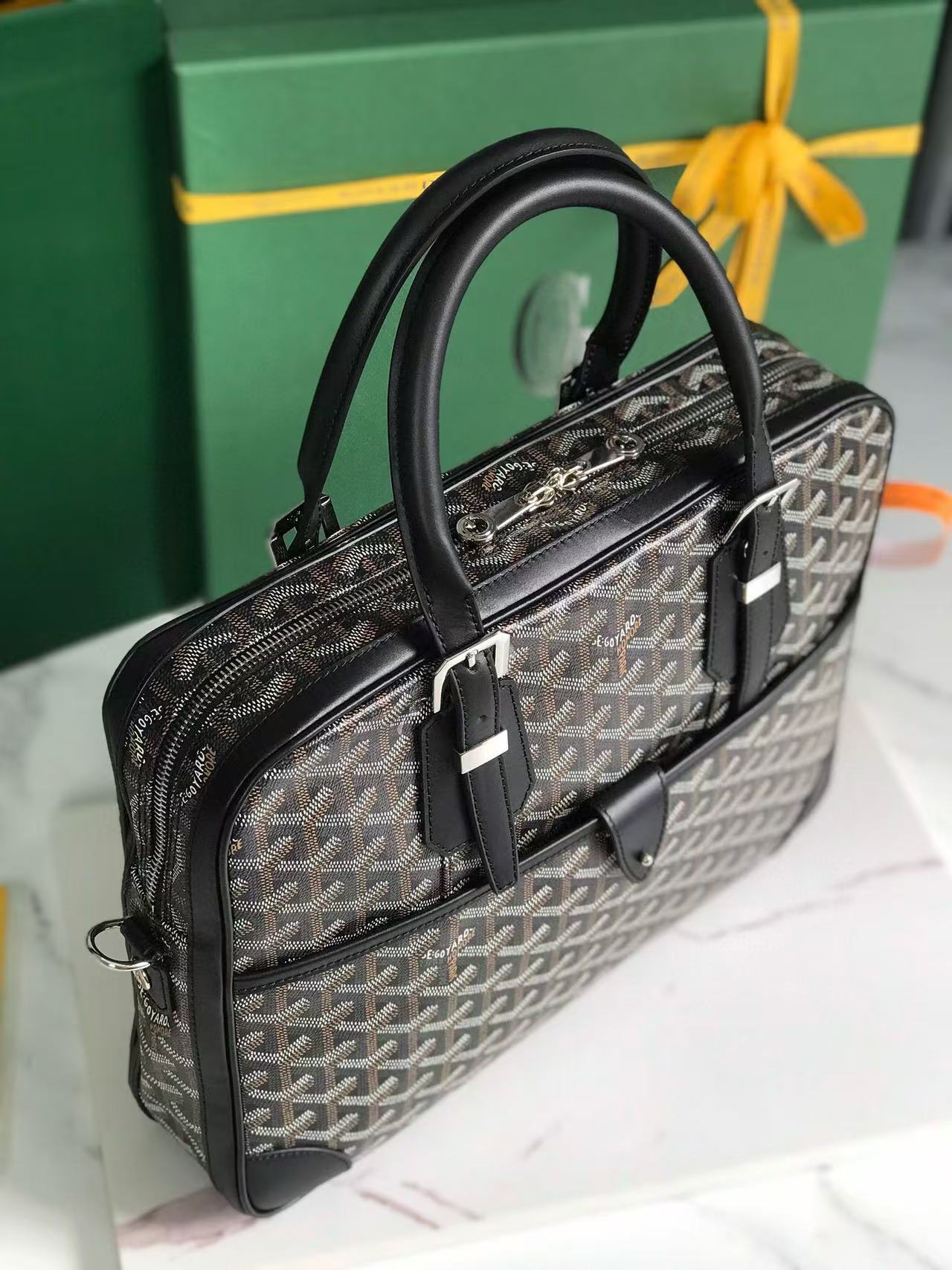 Goya Black Diplomat Briefcase Business Handbag