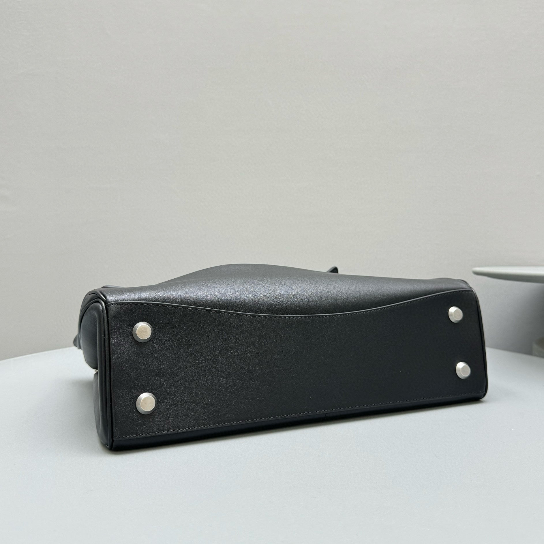 Balencia Tote Bag Black Calfskin Silver Hardware