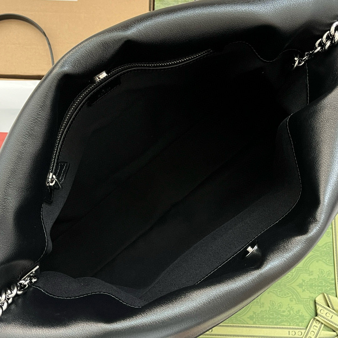 GG Blondie 34.5 2Way Tote Bag Black Calfskin