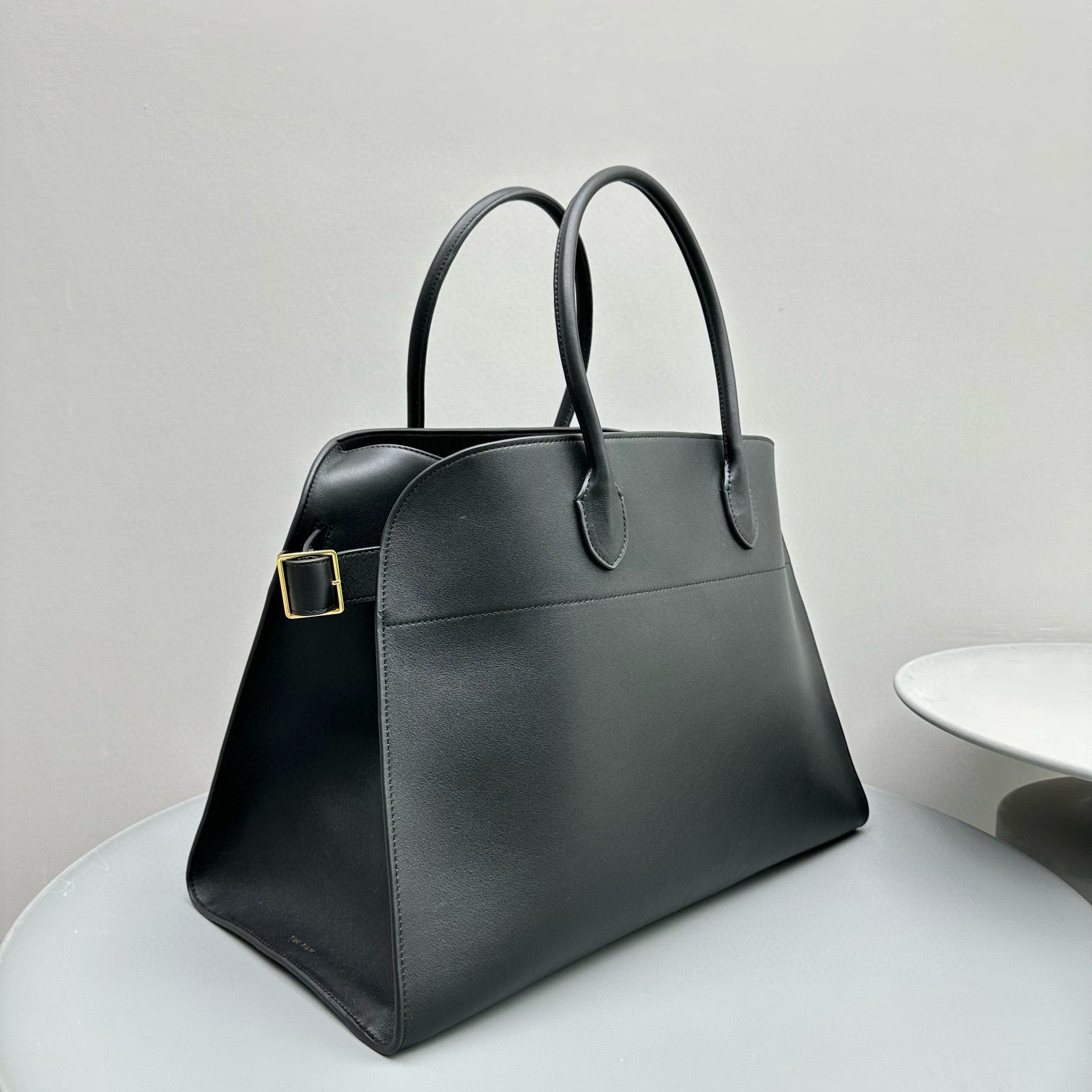 The Row Margaux 17 Black Cowhide