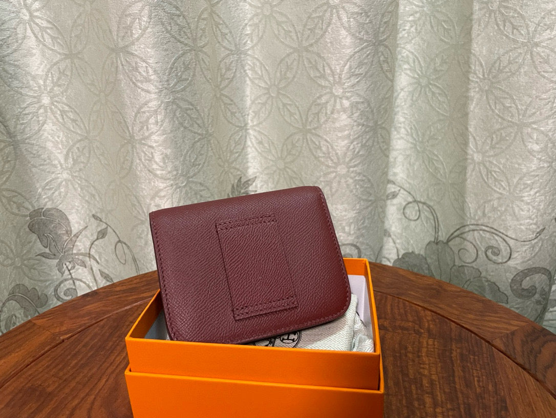 HM CONSTANCE 18 DARK RED EPSOM GOLD HARDWARE