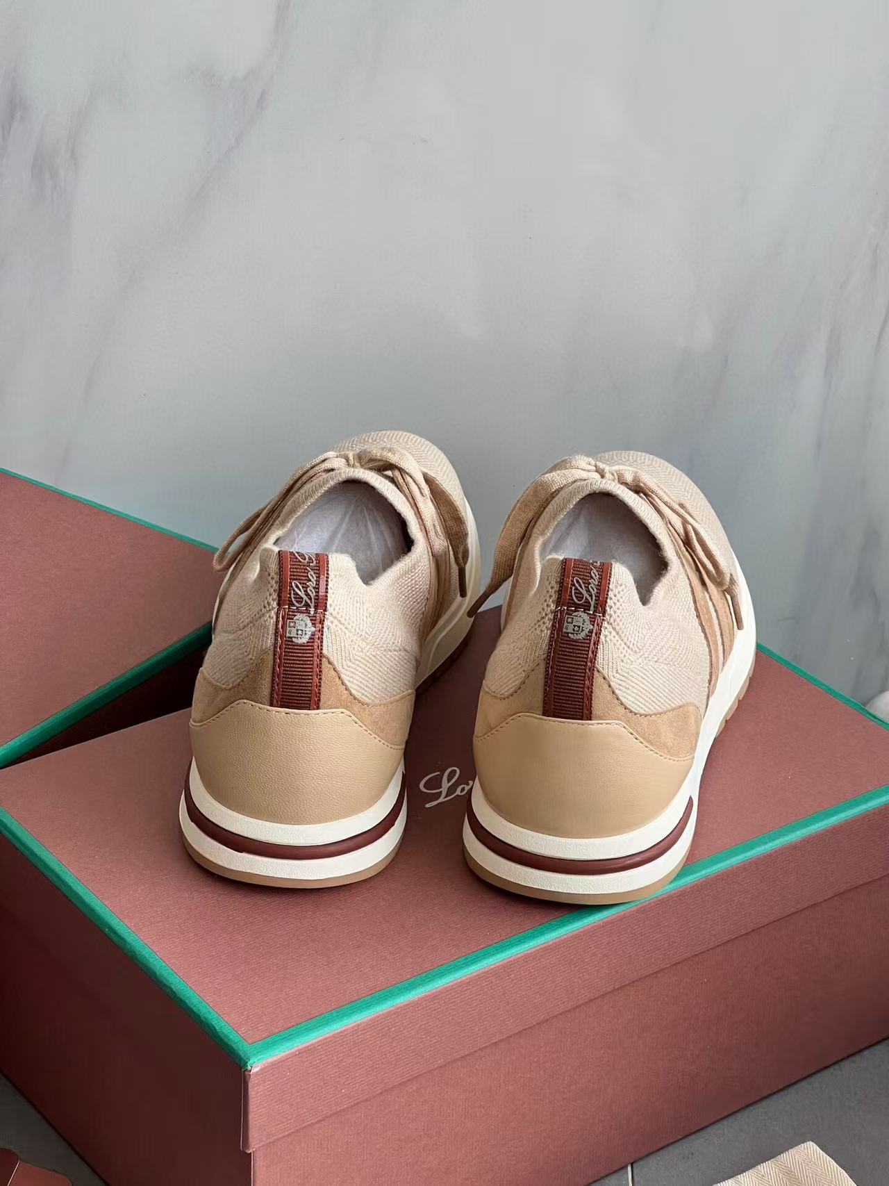 LP Lady Flexy Walk Sneaker Light Brown Wool Leather