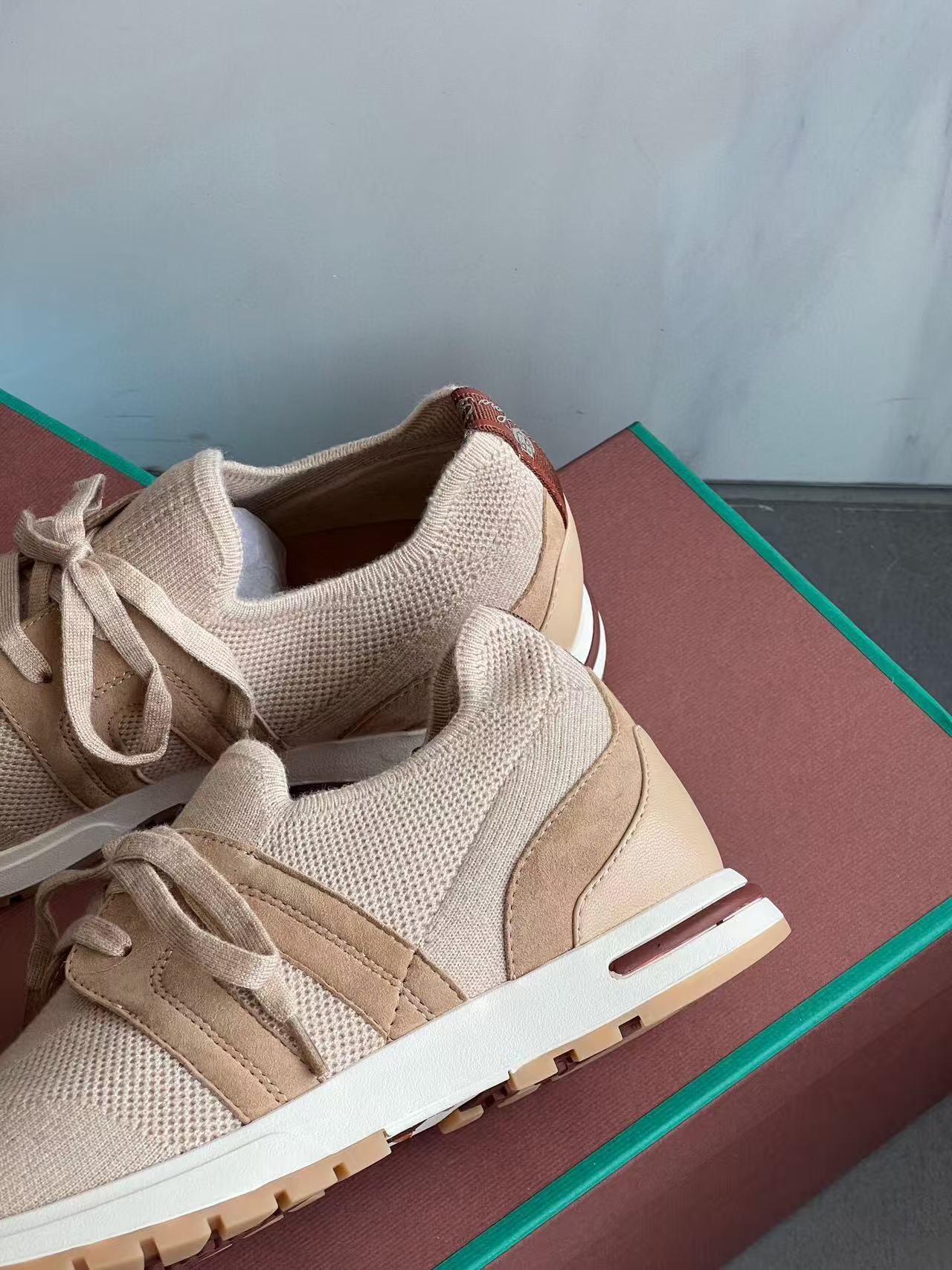LP Lady Flexy Walk Sneaker Light Brown Wool Leather