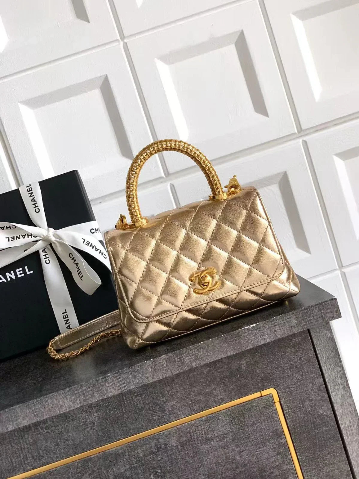 Chanel 2026 Quilted Coco Handle Flap Bag 14cm Calfskin