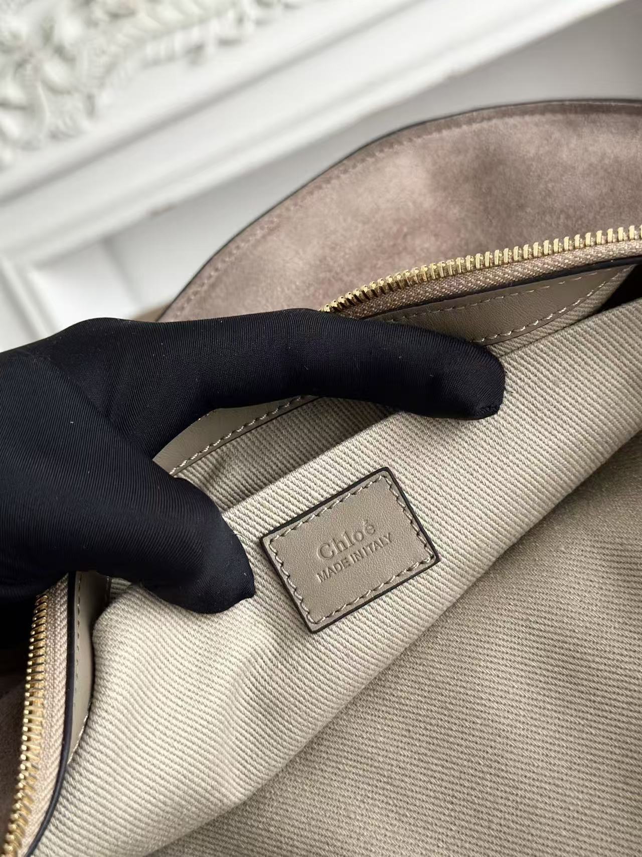 Chloe 26s Marcie Suede Shoulder Bag Taupe Suede