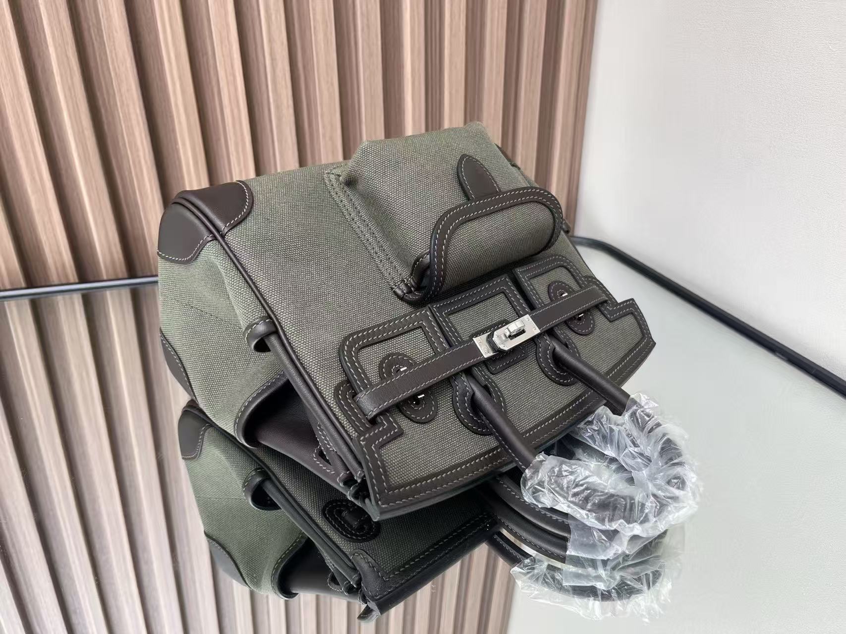 HM Birkin 25 Cargo Olive Green Black Olive Green Black