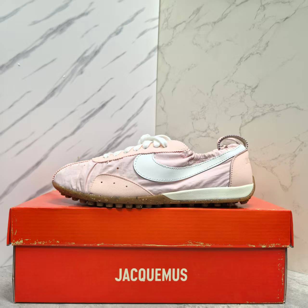 Nike x Jacquemus Moon Shoe Aluminum Pink Nylon Leather