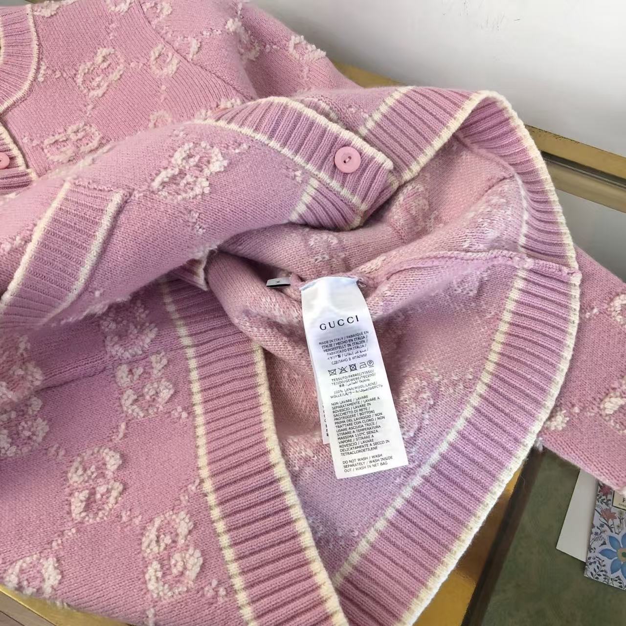 GG 26s Bouclé Jacquard Light Pink Wool