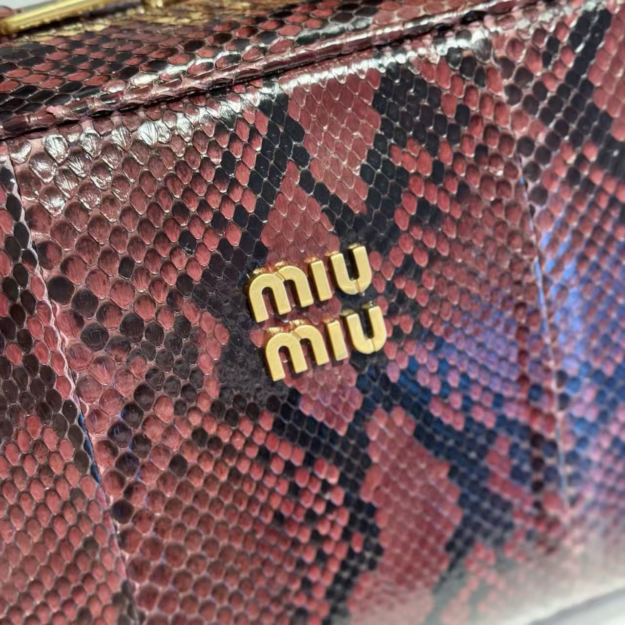 Miu Beau Bag 30cm Python-Printed Ayers Leather
