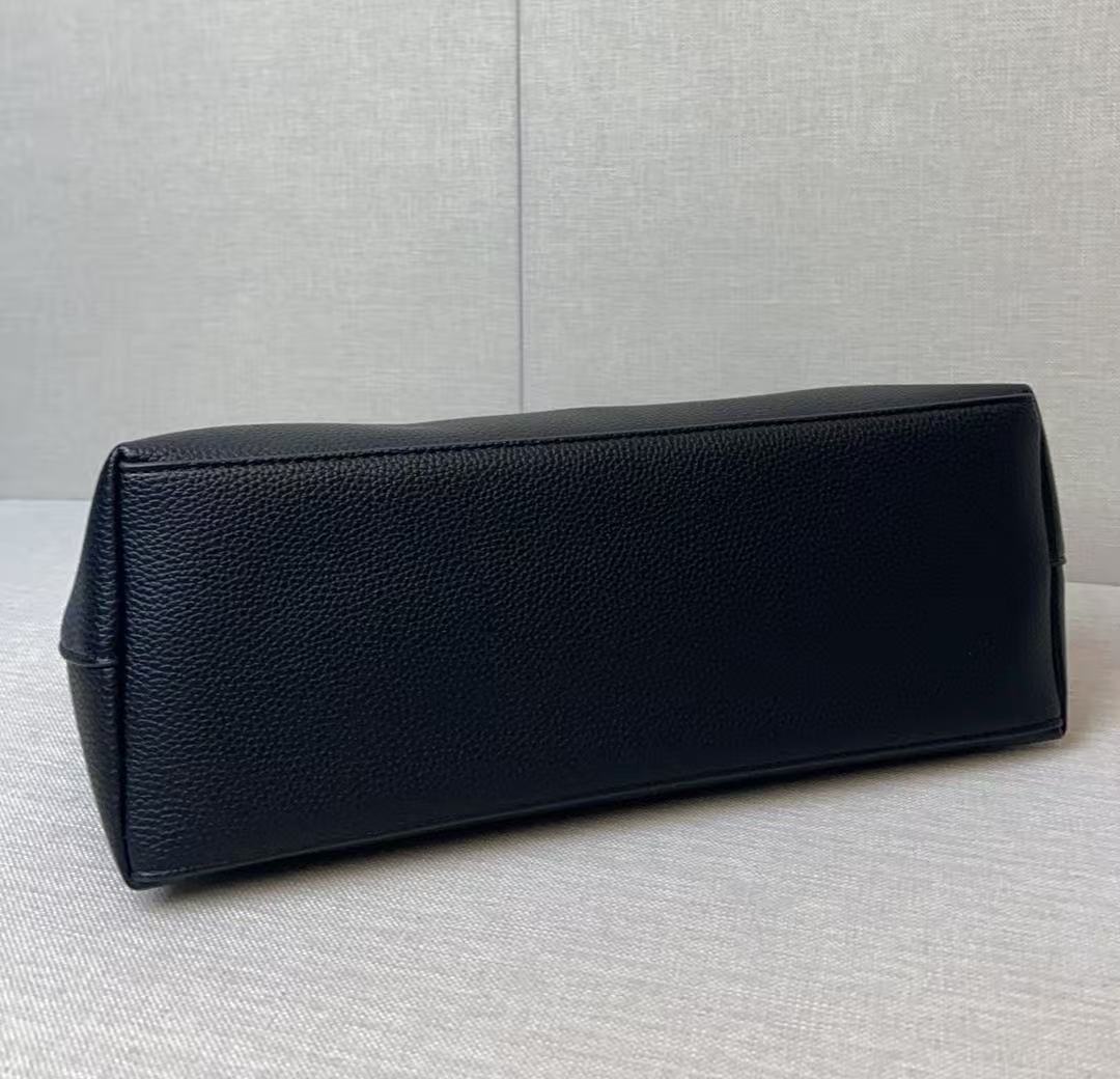 Coach Georgia Satchel Bag Black Pebble Leather