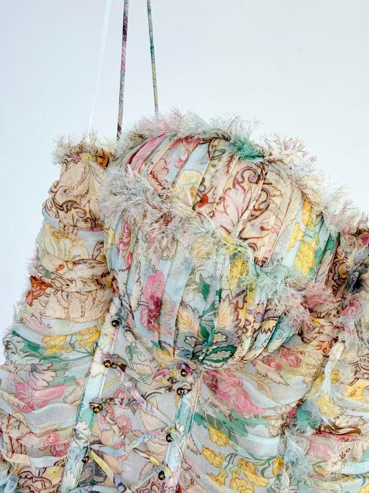 Zimmermann Rebellion Frayed Midi Dress