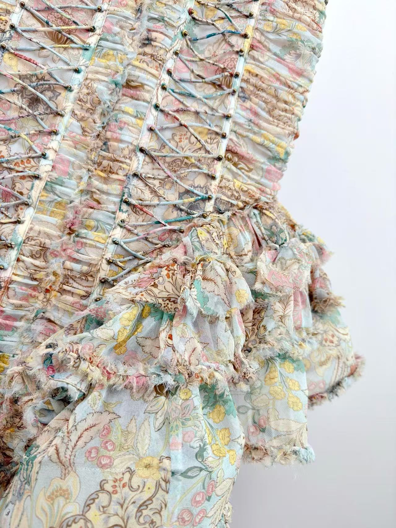 Zimmermann Rebellion Frayed Midi Dress