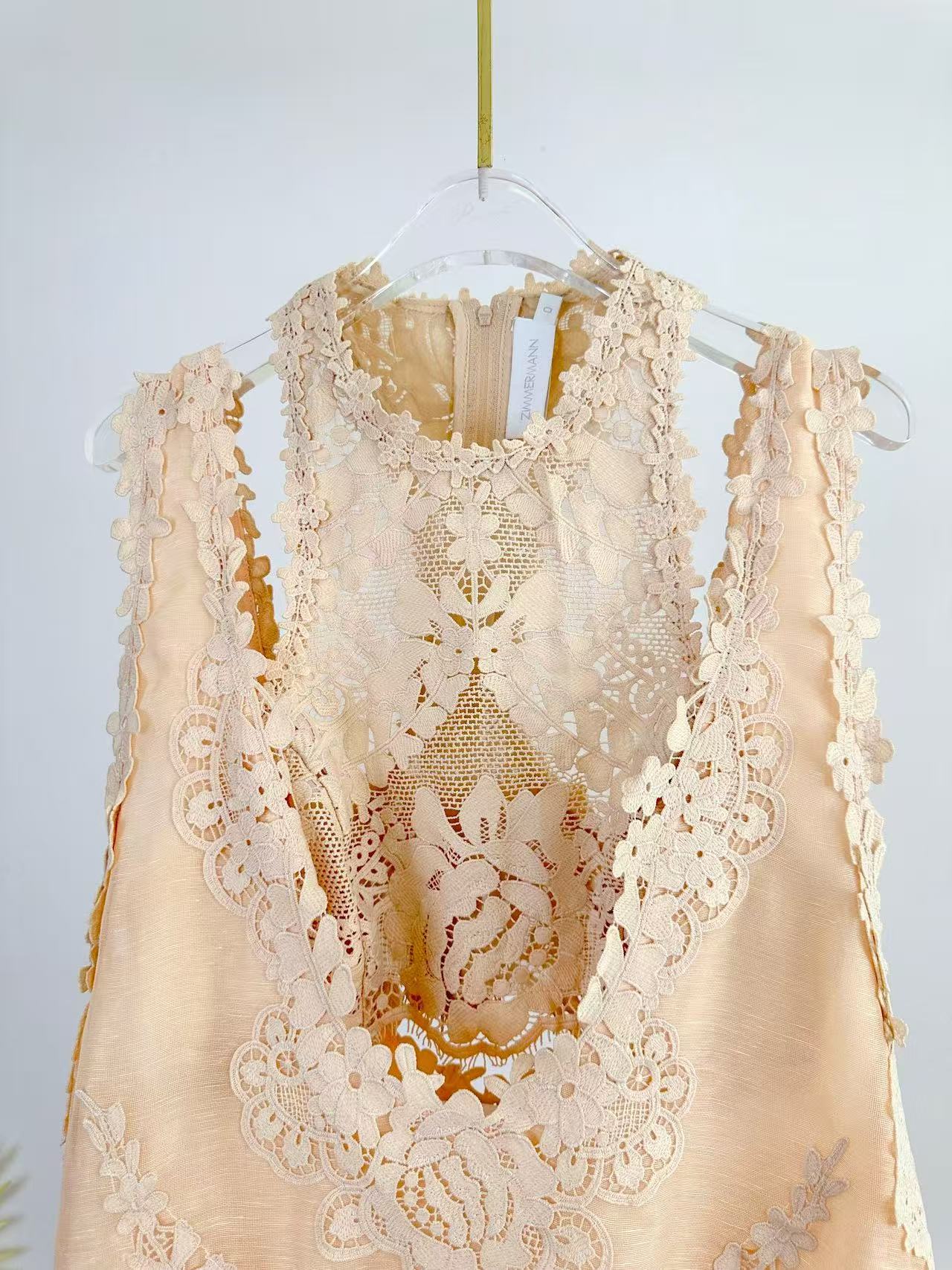 Zimmermann Mini Dress Natura Lace Linen Silk