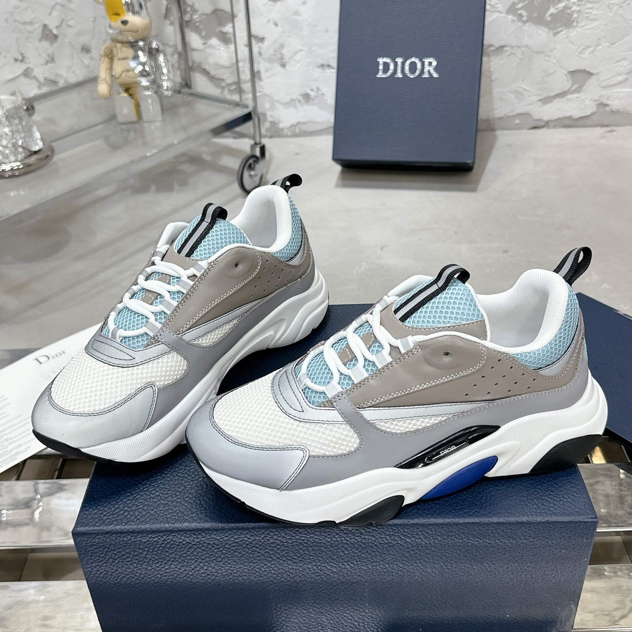 Dior B22 Sneakers Grey Blue White Technical Mesh