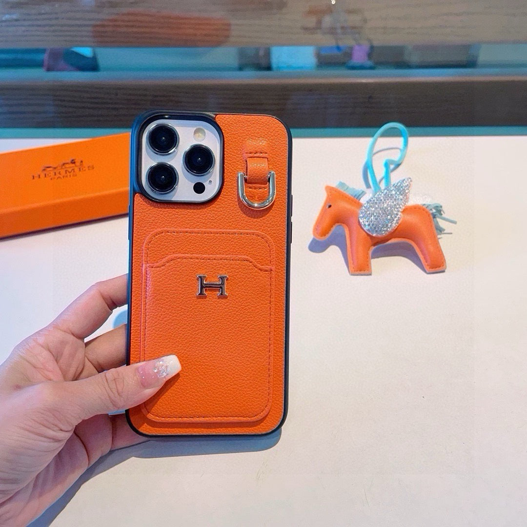 HM Style Orange iPhone Case with Horse Charm