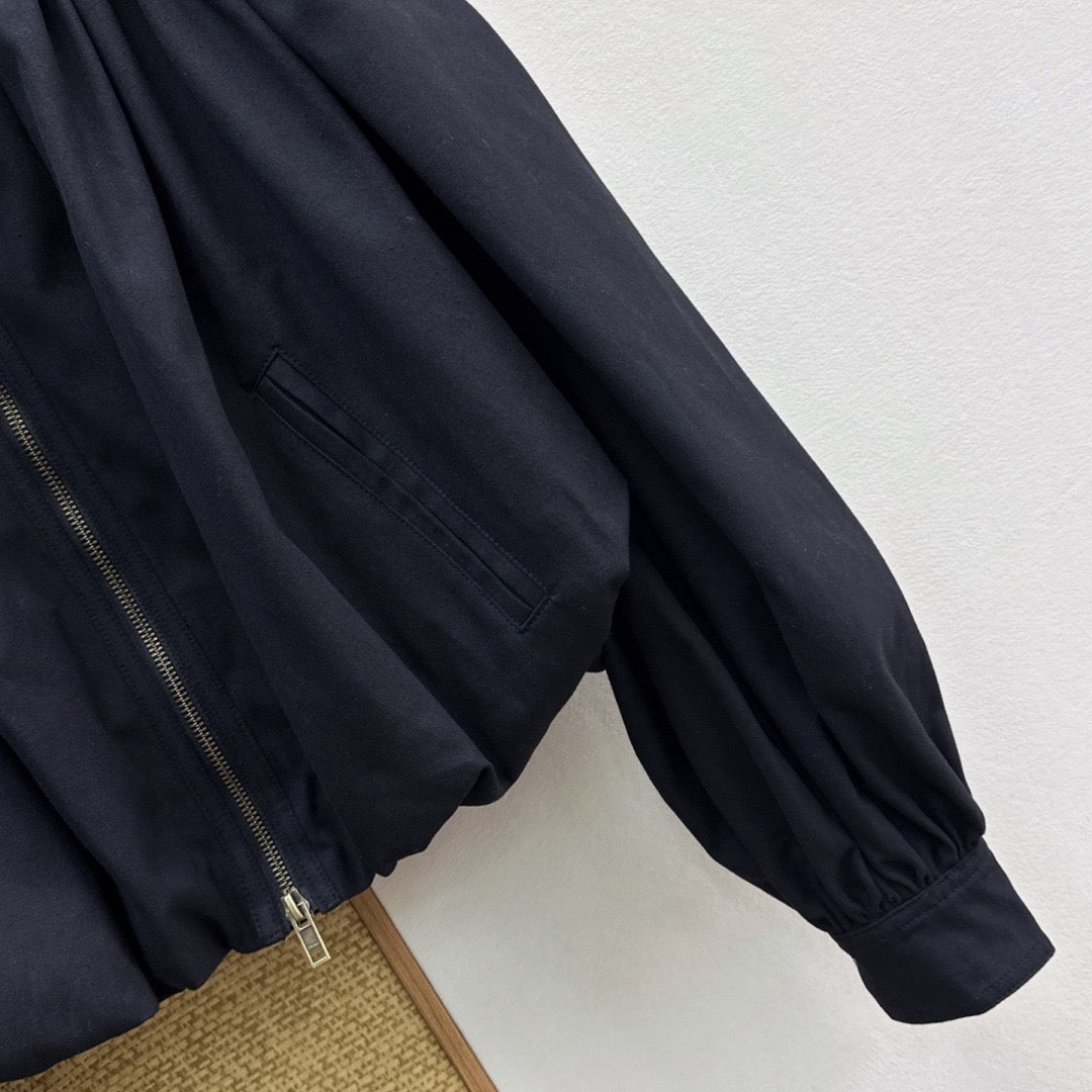 Chloe Gathered Cropped Cotton Canvas Jacket