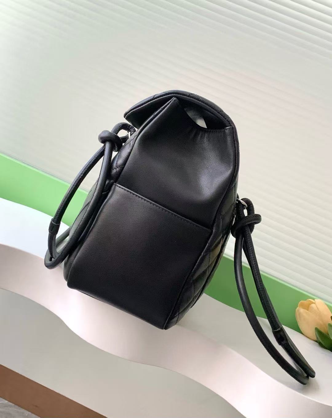 CC 26s Cambon Ligne Large Flap Bag Black Quilted Lambskin
