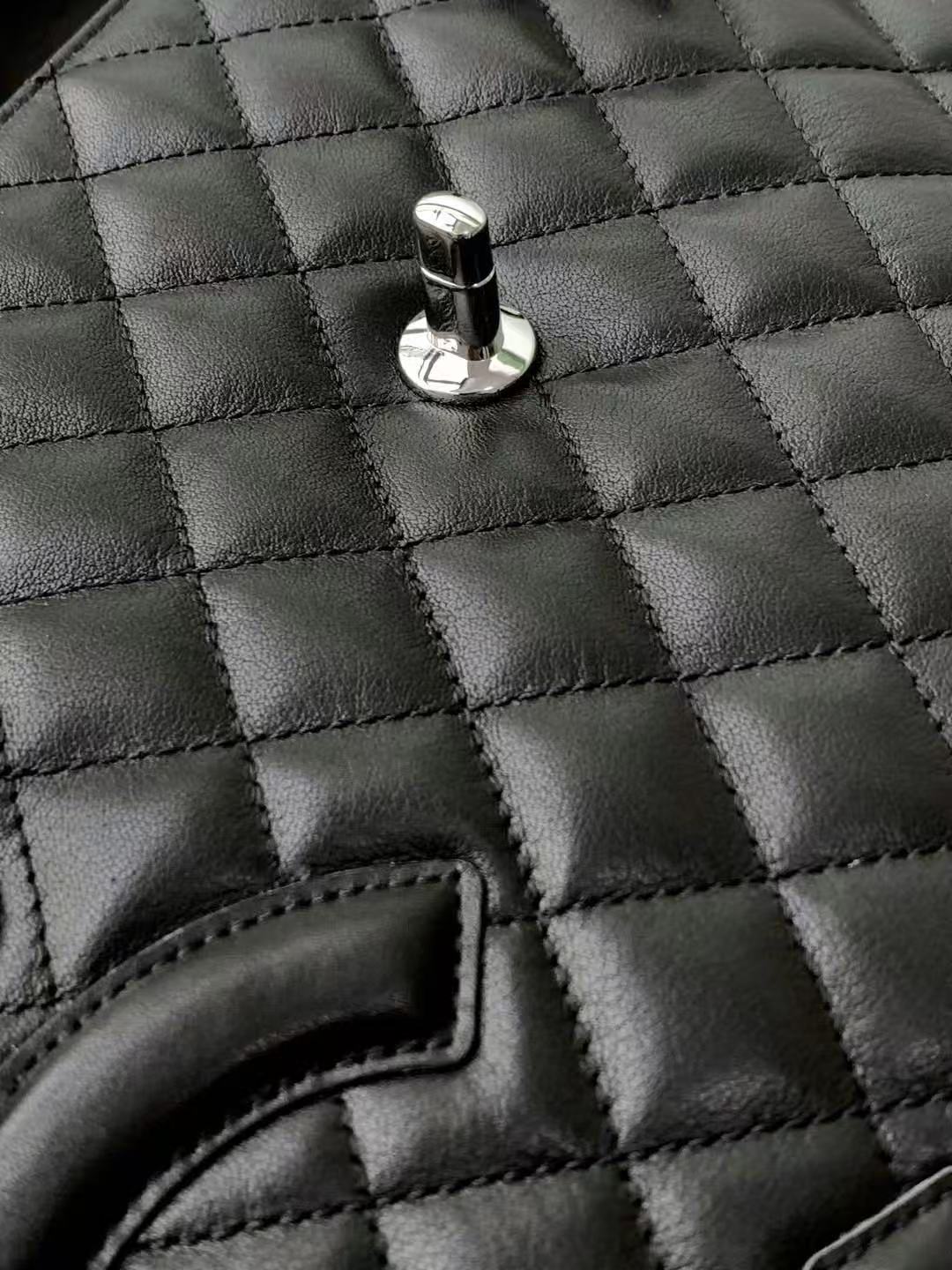 CC 26s Cambon Ligne Large Flap Bag Black Quilted Lambskin