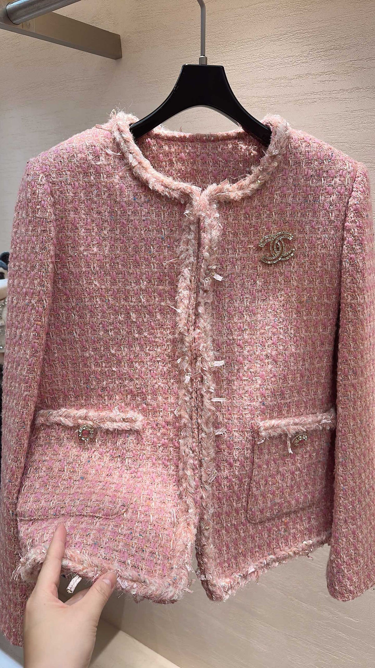 CC Cropped Jacket Pink Tweed