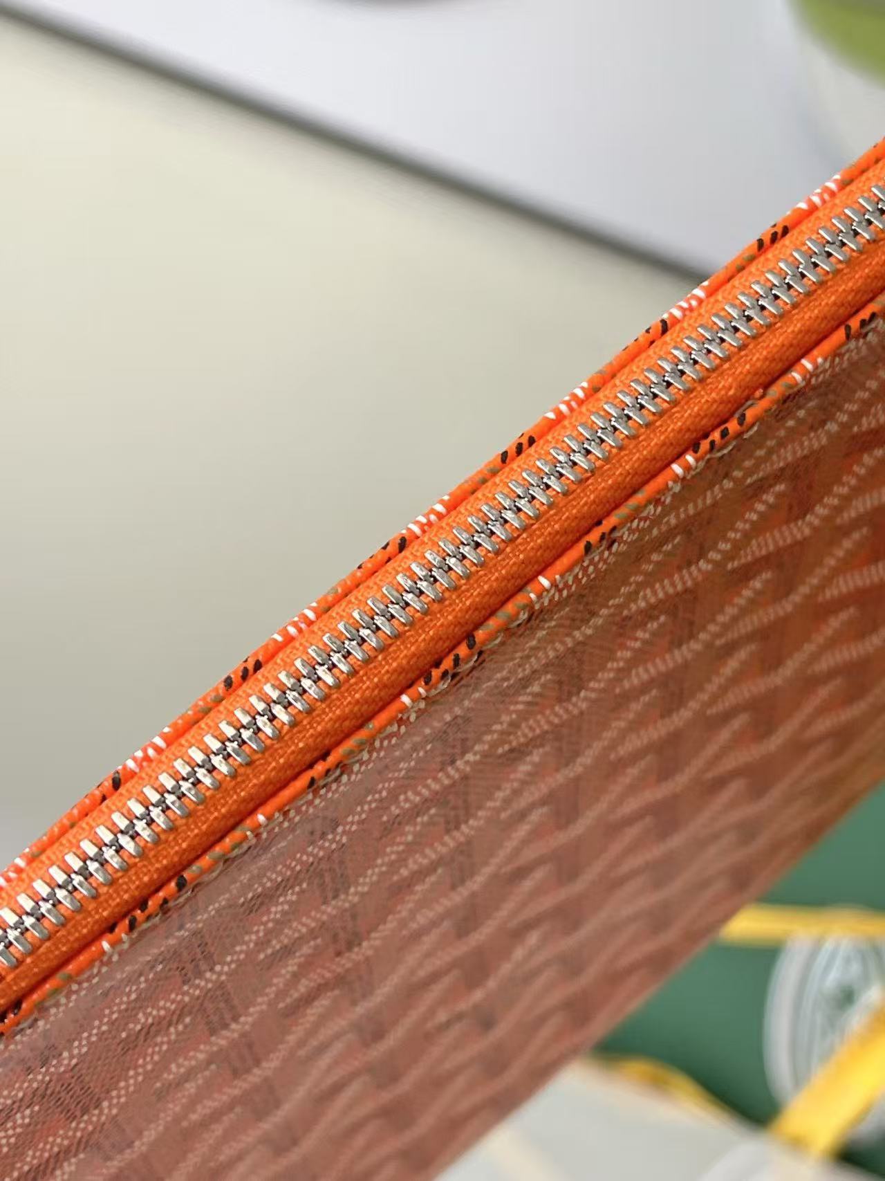 BV 26s  Senat MM Clutch Orange Goyardine Pattern Canvas