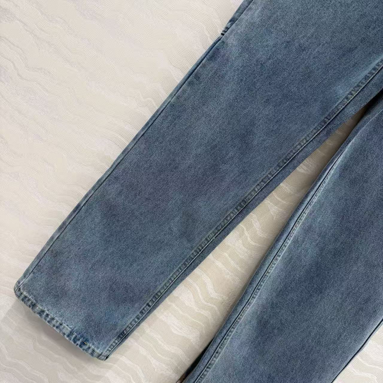 Chanel 2026 Double C Logo Jeans Dusty Blue Cotton