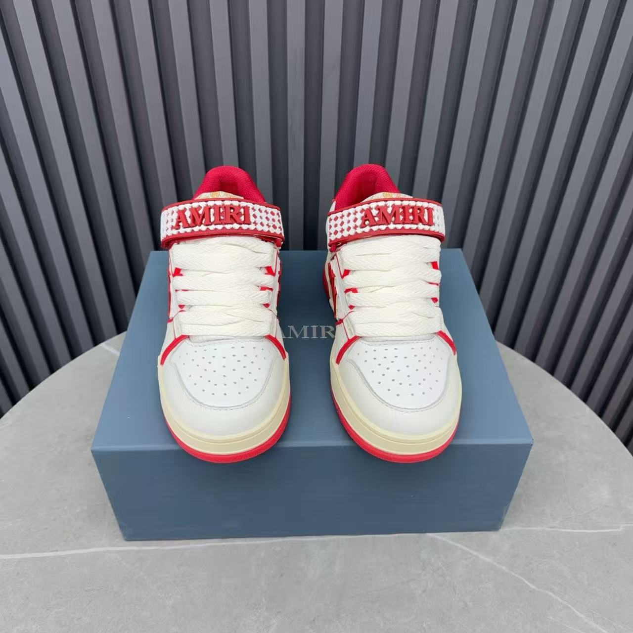 Amiri 26s MA Skyline Sneakers  Red Cowhide Mesh