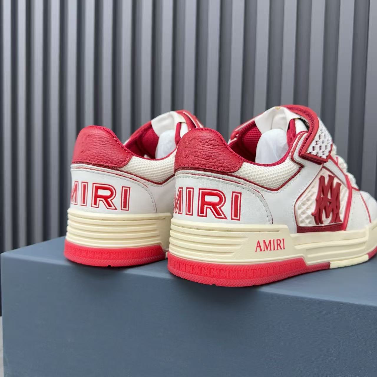 Amiri 26s MA Skyline Sneakers  Red Cowhide Mesh