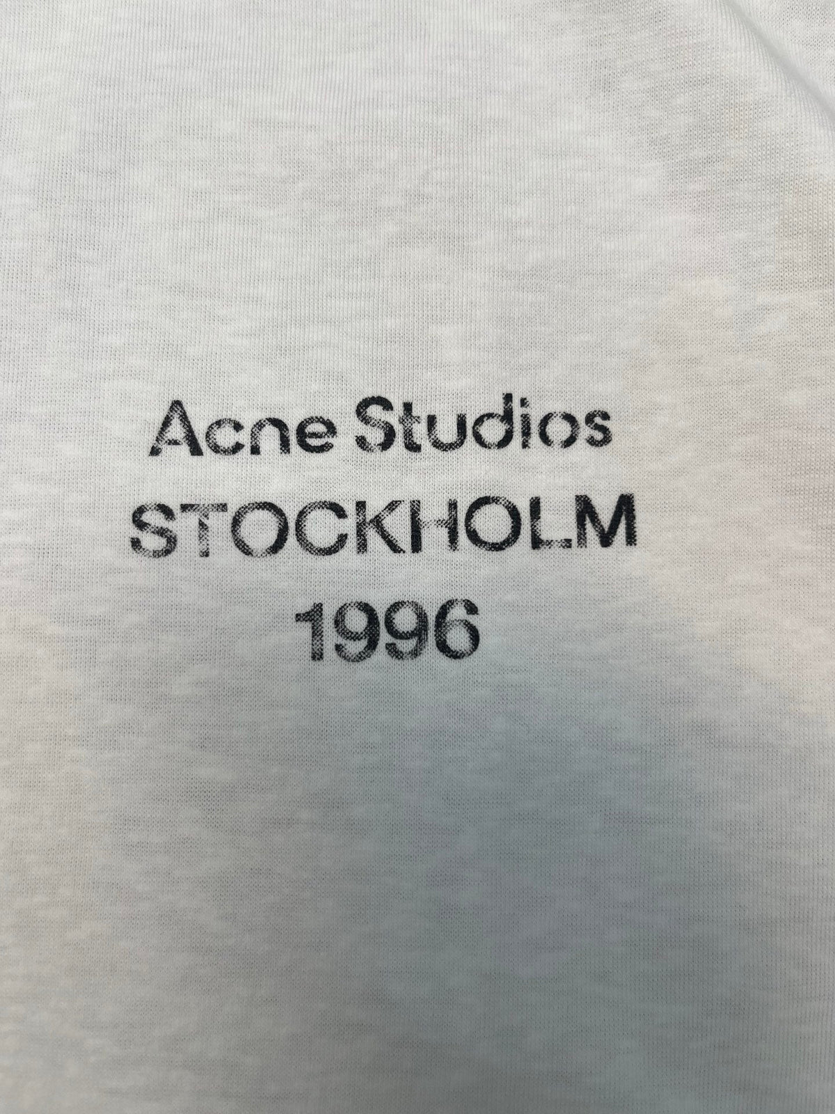 Acne Distressed Logo Long-Sleeve T-Shirt White Cotton