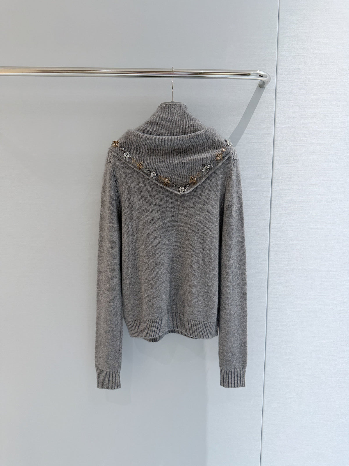 Prad Short-Sleeved Sweater With Scarf Camel Brown Cashmere