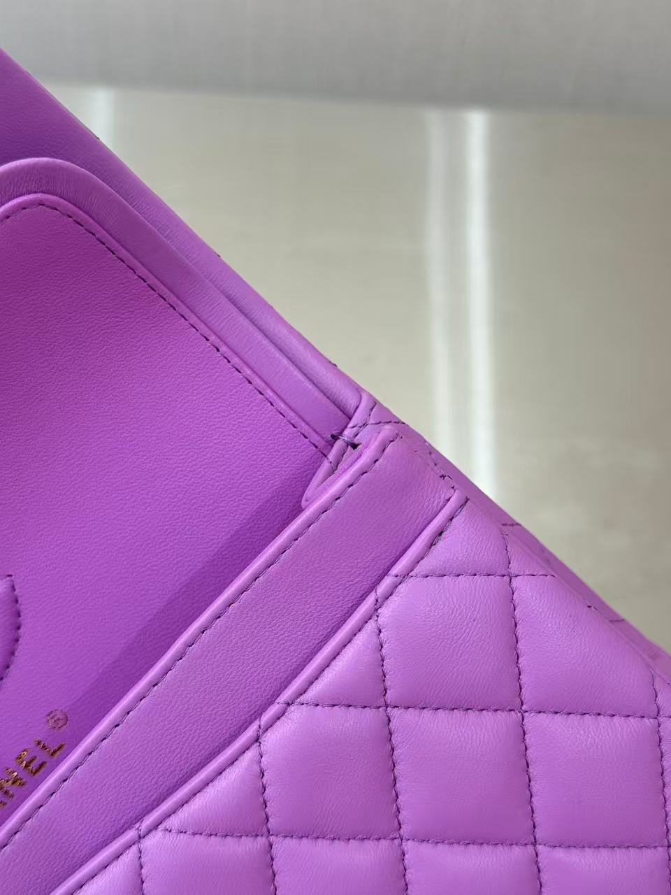 CC 26s Classic Flap Bag 20cm Light Lavender Gold Lambskin