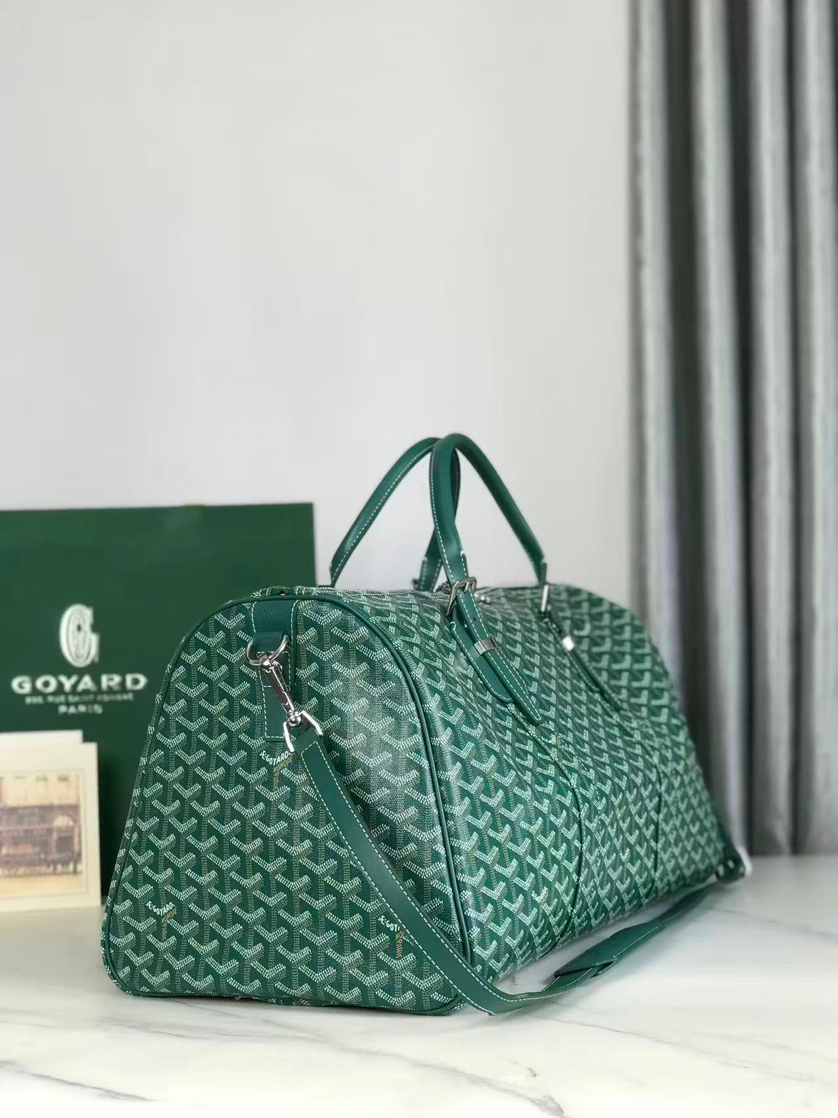 Goyard 26s Boeing Duffle Bag Green Canvas